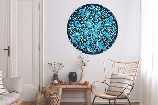 WallCircle - Cercle mural - Cercle mural - Bloem - Feuilles - Baie - Motifs - Aluminium - Dibond - 120x120 cm - Intérieur et Extérieur XXL
