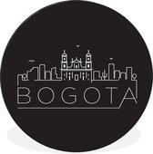 WallCircle - Wandcirkel - Muurcirkel - Skyline "Bogota" zwart - Aluminium - Dibond - ⌀ 30 cm - Binnen en Buiten