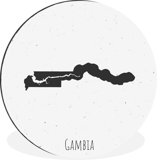 WallCircle - Wandcirkel - Muurcirkel - Gambia illustratie op een stoffige achtergrond - Aluminium - Dibond - ⌀ 60 cm - Binnen en Buiten