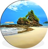 WallCircle - Wandcirkel - Muurcirkel - Paradijs op het strand van Costa Rica - Aluminium - Dibond - ⌀ 60 cm - Binnen en Buiten