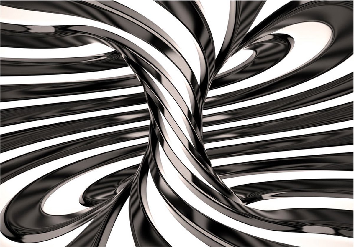 Fotobehang - Black and white swirl.