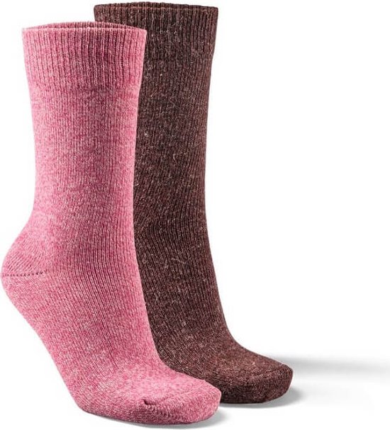 Fellhof Alpaca sokken maat 35-38 – roze/rood – alpacawol – wollen sokken – warme sokken temperatuurregulerend – vochtregulerend – geurloos – ademend – comfortabel – zacht