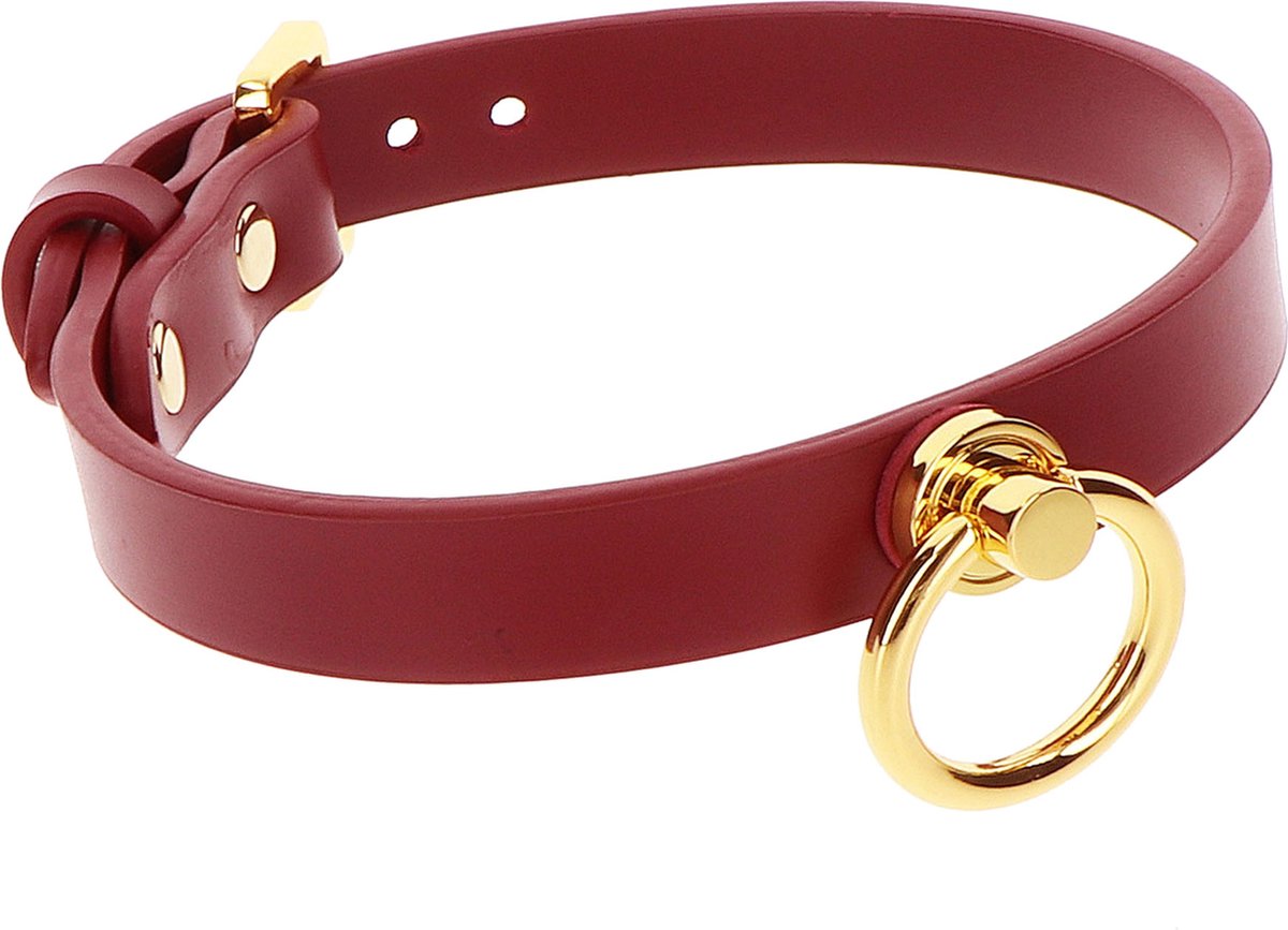 Goedkoopste Bondage Halsband met O-ring - BDSM Collar - Halsband voor SM - Gemaakt van PU-Leer en Nikkelvrij Metaal