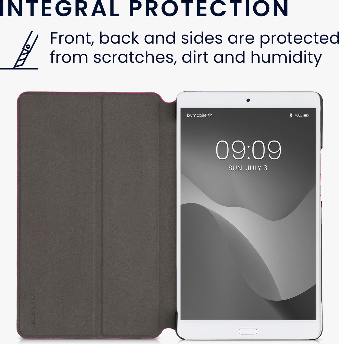kwmobile hoes voor Huawei MediaPad M3 8.4 - Slanke tablethoes met standaard - Tablet cover in paars / zwart