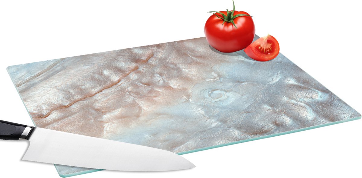 Glazen Snijplank - 39x28 - Schelpen - Abstract - Natuur - Snijplanken Glas