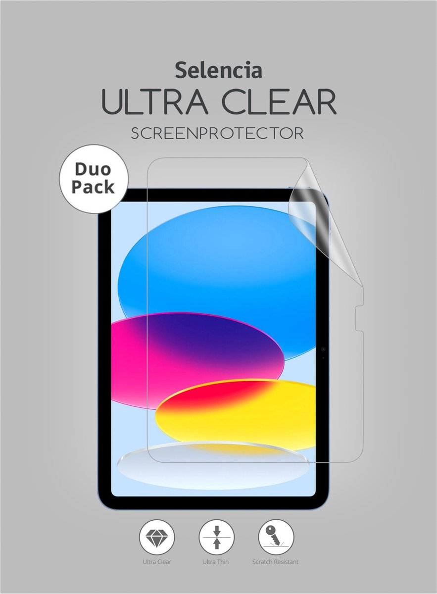 Selencia Screenprotector Geschikt voor iPad 10.9 (2022) - Selencia Duo Pack Ultra Clear Screenprotector tablet