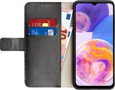 Just in Case Bookcase hoesje geschikt voor Samsung Galaxy A23 - Effen Zwart - Kunstleer