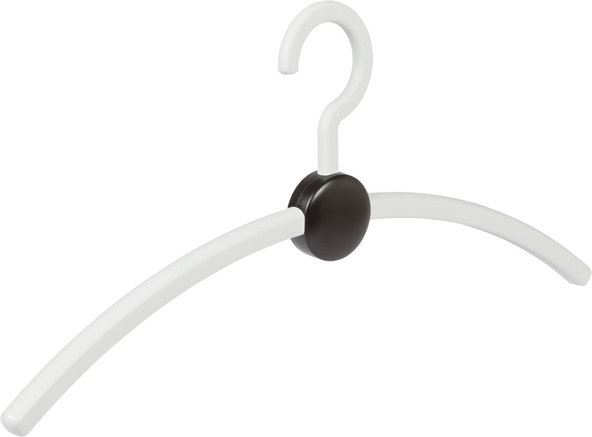 De Kledinghanger Gigant - 6 x Garderobehanger Point kunststof wit / zwart, 45 cm