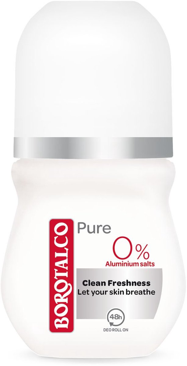 Bol.com Borotalco - Deodorant Roller - Pure - Clean Freshness - 0% Aluminium Salts - 50 ml aanbieding