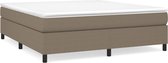 vidaXL - Boxspring - bed - stof - taupe - 160x200 - cm