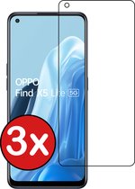 Screenprotector Geschikt voor OPPO Find X5 Lite Screenprotector Glas Gehard Tempered Glass - Screenprotector Geschikt voor OPPO X5 Lite Screen Protector Screen Cover - 3 PACK