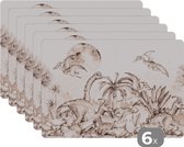 Set de Table - Dino - Décoration Jungle - Enfants - 45x30 cm - 6 pièces