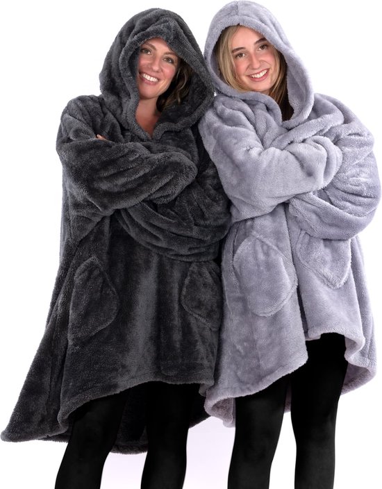 Übergroße tragbare Sherpa-Fleece-Dekette mit Kapuze Sweatshirt-Dekette warme dic