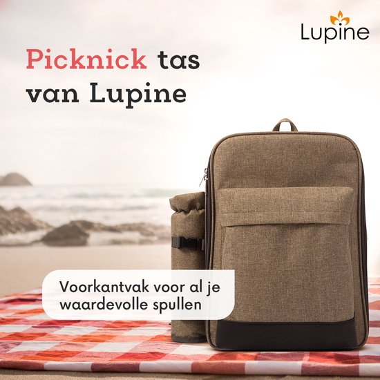 Sac à dos de pique-nique complet Sac de pique-nique - sac à dos de refroidissement - pour 4 personnes avec grand sac isotherme et glacière détachable avec planche à découper et ensemble sel et poivre - Topper d'été 2020