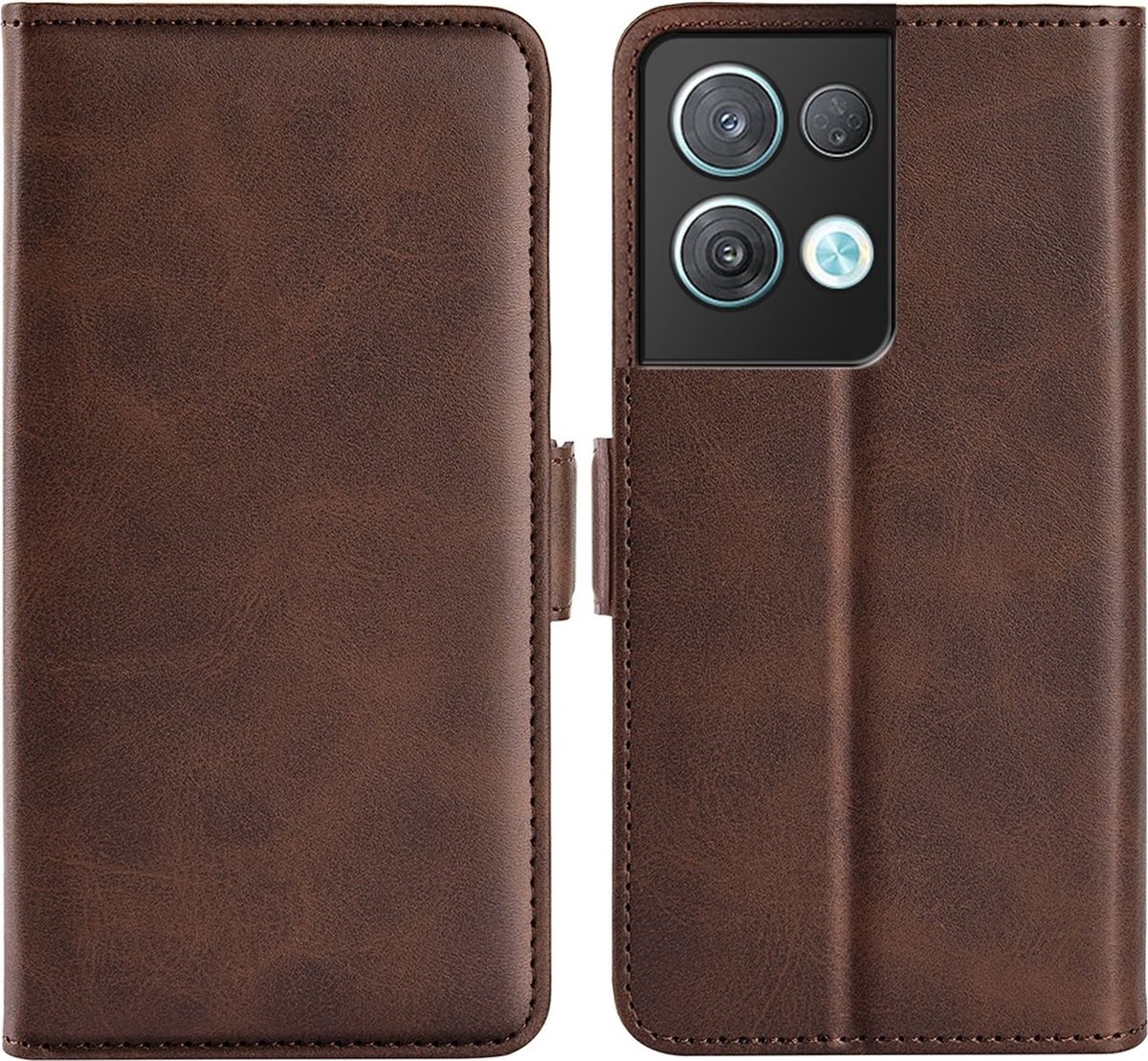 Mobigear Telefoonhoesje geschikt voor OPPO Reno 8 Pro 5G Hoesje | Mobigear Slim Magnet Bookcase Portemonnee | Pasjeshouder voor 3 Pasjes | Telefoonhoesje voor Pinpas / OV Kaart / Rijbewijs - Bruin