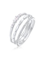 Elli Dames Ring Dames Stack Marquise Basis Set met Zirkonia Kristallen in 925 Sterling Zilver