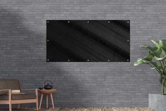 Affiche de clôture Zwart - Grijs - Design - Texture - 200x100 cm - Toile de jardin