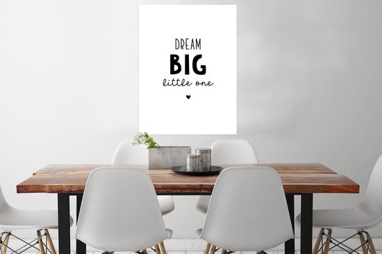Affiche pour enfants - Décoration murale enfants - Tableau pour enfants - Citations - Dream grand petit - Dictons - Bébé - Rêves - 60x80 cm