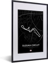 Cadre photo avec affiche - F1 - Courses - Japon - Circuit de Suzuka - Piste de course - Zwart - 40x60 cm - Cadre pour affiche