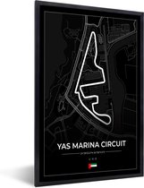 Fotolijst incl. Poster - Racebaan - Yas Marina Circuit - Circuit - F1 - Abu Dhabi - Zwart - 80x120 cm - Posterlijst