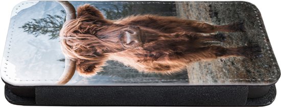 Coque iPhone XR Bookcase - Highlander écossais - Vache - Animaux - Berg - Nature - Avec compartiments - Etui portefeuille à fermeture magnétique