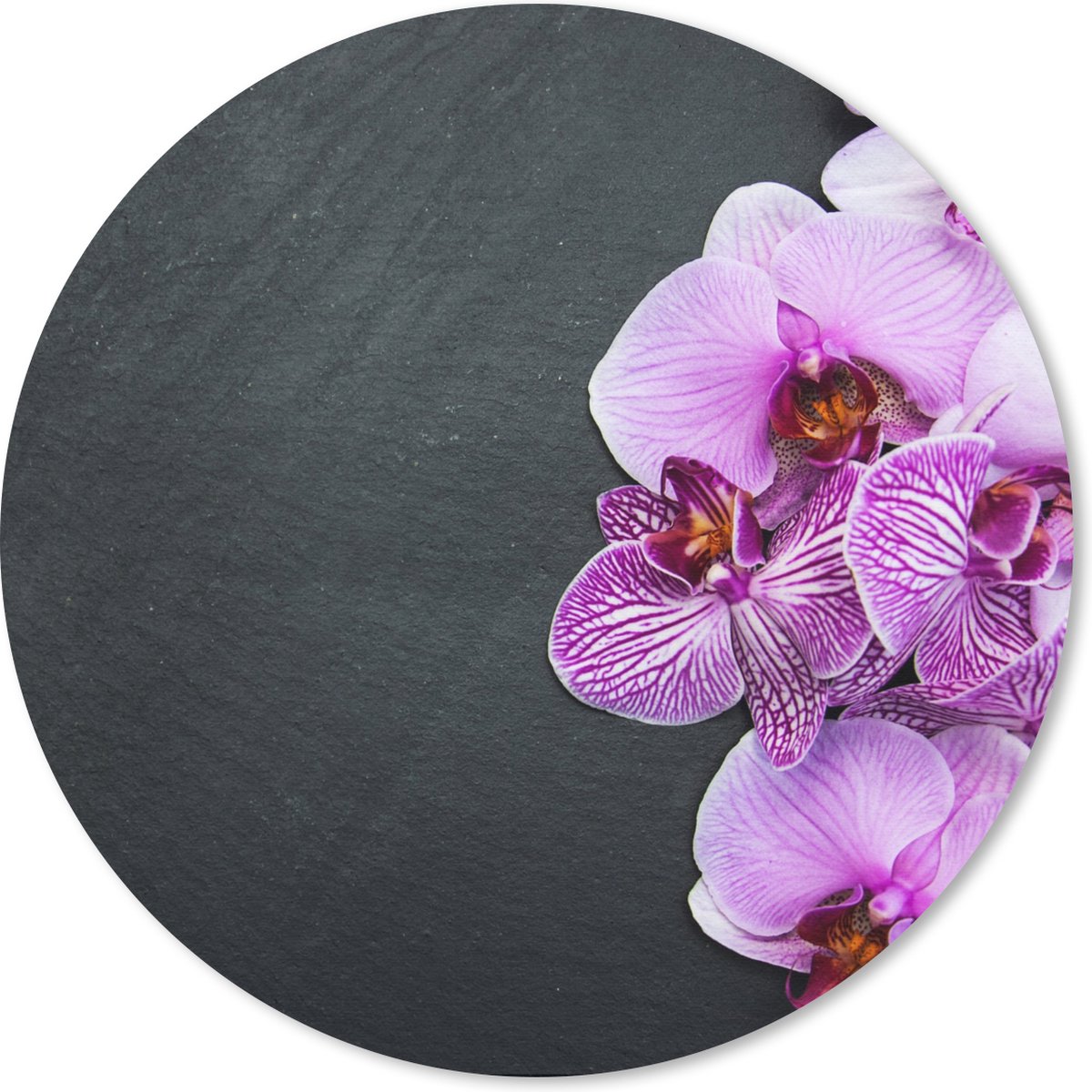 Muismat rond 30x30 cm - Mousepad Orchidee - Bloemen - Roze - Flora - Ronde muismatten