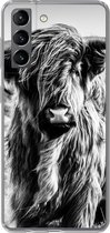 Coque Samsung Galaxy S21 - Highlander écossais - Nature - Vache - Zwart - Wit - Coque de téléphone en Siliconen
