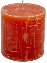 Bougie pilier - Oranje - 10x10cm - paraffine - lot de 2