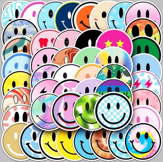 Foto: Smiley stickers 50 stuks emoticon stickers grappige sticker smiley afbeeldingen emoji stickers laptop stickers decoratie stickers kinderen stickers volwassenen plakstickers stickers bullet journal planner stickers