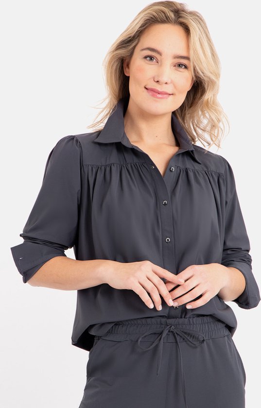 opraken Voorzitter multifunctioneel Grijze Blouse van Je m'appelle - Dames - Travelstof - Maat 42 - 5 maten  beschikbaar | bol.com