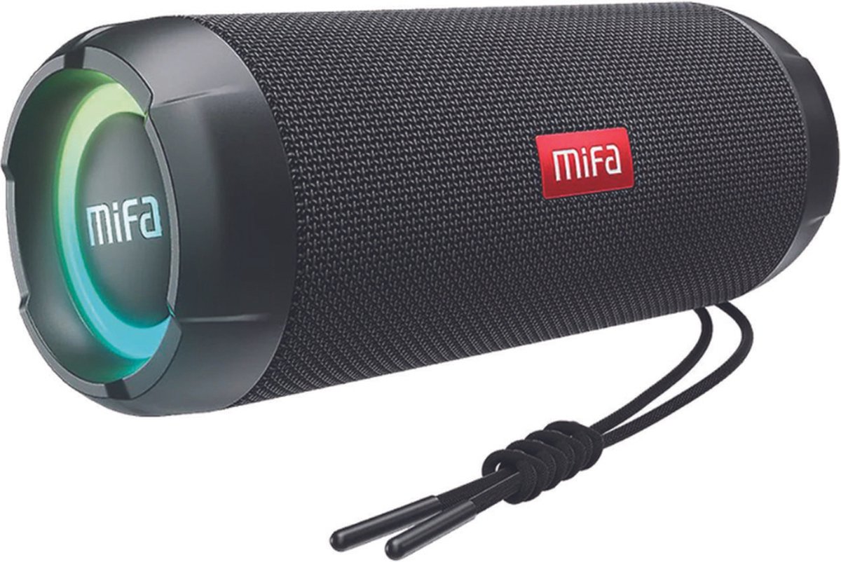 MIFA WILDROD - Bluetooth Speaker - Krachtig Stereo geluid - 30 Watt - Diepe Bass - Waterdicht - LED - Draagbare bluetooth speaker - 24u afspeeltijd - Bluetooth 5.3 - Draadloos - Zwart