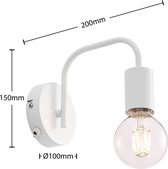 Lindby - wandlamp - 1licht - ijzer - H: 15 cm - E27 - mat wit