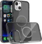 Mobigear Hoesje geschikt voor Apple iPhone 14 Plus MagSafe Telefoonhoesje Hardcase | Mobigear Crystal Backcover | Geschikt voor MagSafe | Geschikt voor Draadloos Opladen met Magnetische Ring | MagSafe Case - Zwart