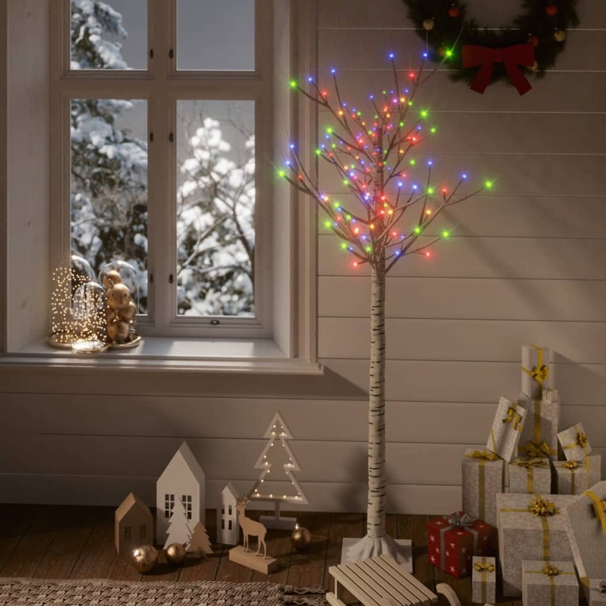 Prolenta Premium - Kerstboom wilg met 140 LED's binnen en buiten 1,5 m meerkleurig
