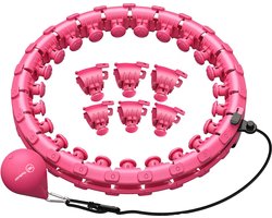 TheBestU - Hoelahoep met Gewicht - Roze - Fitness Hoelahoep - Professioneel - Effectieve Hulahoop - Vetverbranding - Verstelbaar - Massage - Cadeau - Jong & Oud - Slinken buik - Kado - Zomer - Winter
