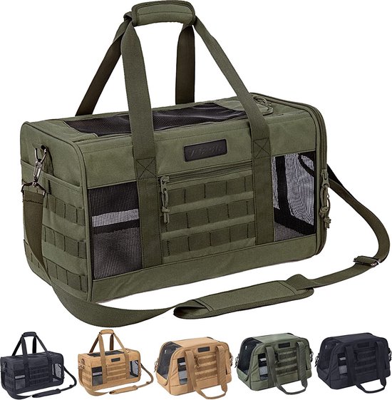 LOVPET® Transportbox Hund Katze Transporttasche XXXL 102x70x70cm | Hunde-Tragetasche Faltbare Katzentasche | Haustier-Transportbox inkl. Hundenapf & Schultergurt | für Katzen & Hunde Beige