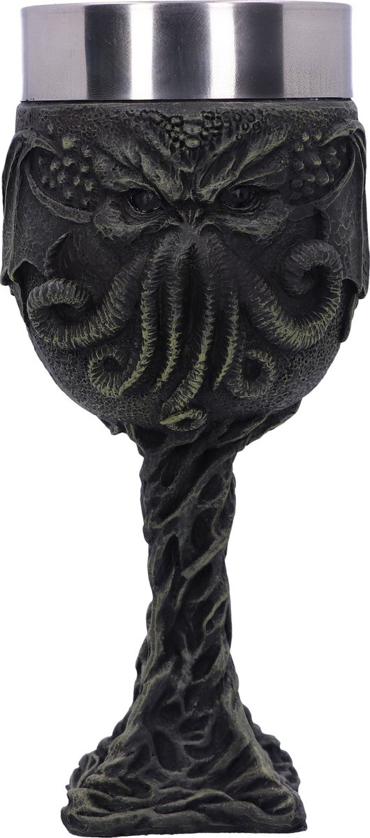 Nemesis Now - Cthulhu's Thirst - Lovecraft Octopus Monster - Wijnkelk - Zwart - 17cm