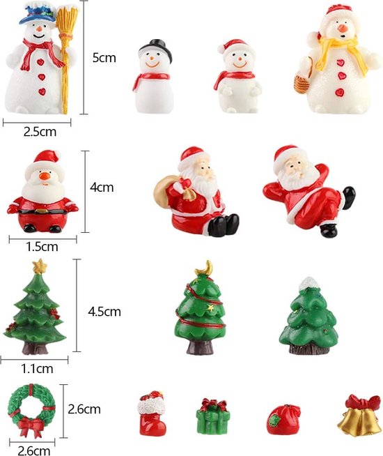 SALLYFASHION van hars, 15 kerstfiguren, mini-ornamenten, set,... | bol.com