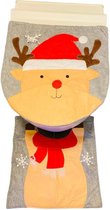HEM Rudolf wc bril hoes met wc mat - toiletbril cover (45x39 cm) + toiletmat | Kerstdecoratie | Kerstaccessoire | Kerstmis | Kerstversiering | Kerst