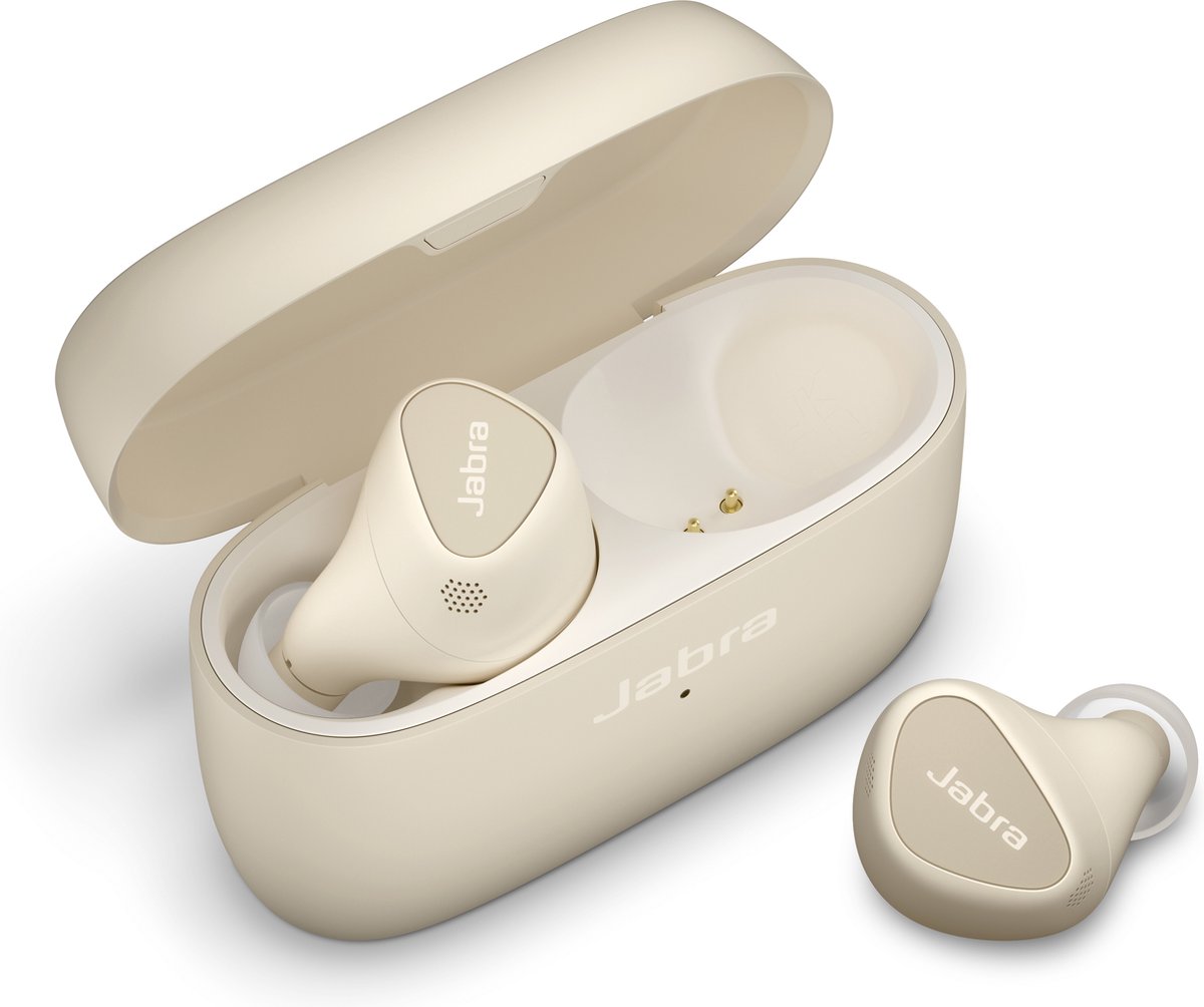 Jabra Elite 5 Headset True Wireless Stereo (TWS) In-ear Oproepen/muziek Bluetooth Beige, Goud