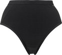 Zwarte high-waist slip met een elastische band aan de bovenzijde.
