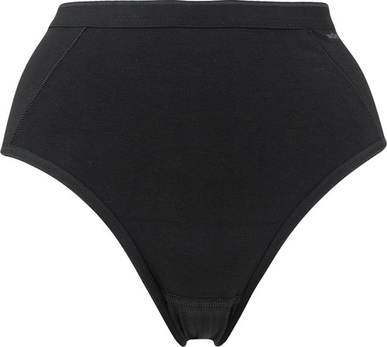 Zwarte high-waist slip met een elastische band aan de bovenzijde.