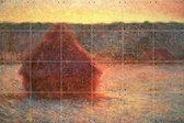 IXXI Haystacks at Sunset - Frosty Weather - Claude Monet - Wanddecoratie - 80 x 120 cm