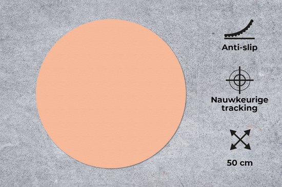 Foto: Muismat abrikoos roze pastel mousepad bureaumat 50x50 cm muismatten muismat roze