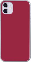 Geschikt voor iPhone 11 hoesje - Rood - Effen kleur - Siliconen Telefoonhoesje