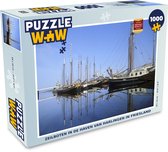 Puzzel Zeilboten in de haven van Harlingen in Friesland - Legpuzzel - Puzzel 1000 stukjes volwassenen