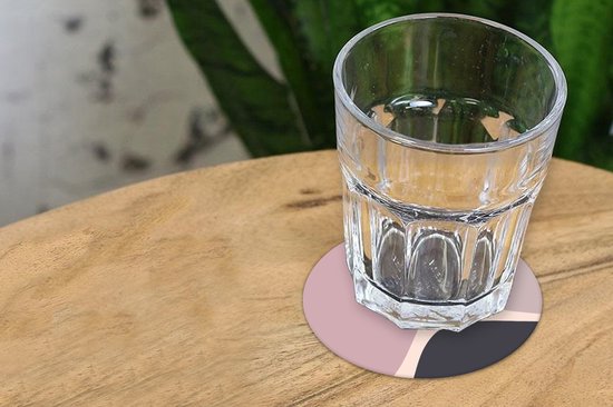 Sous-verres pour verres - Ronds - Pastel - Design - Minimalisme - 10x10 cm - Sous-verres en verre - 6 pièces