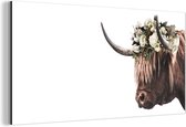 Décoration murale Métal - Peinture Aluminium Industrielle - Highlander écossais - Animaux - Fleurs - 40x20 cm - Dibond - Photo sur aluminium - Décoration murale industrielle - Pour le salon / chambre