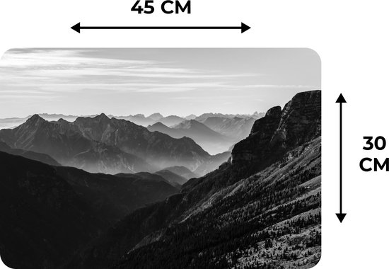 Set de table - Napperons en plastique - Montagnes - Nature - Brouillard - 45x30 cm - 6 pièces - Résistant à la chaleur - Antidérapant - Pad - Amovible