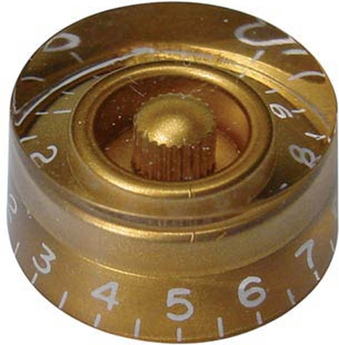 speed knob (hatbox), transparent gold